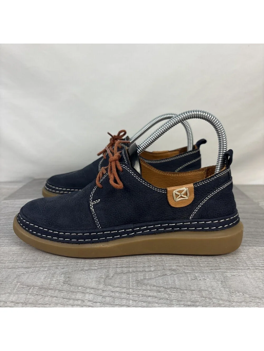 Sanata Navy Leather Lace Up Comfort Shoes Women’s 7
